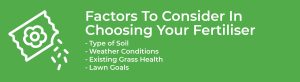 Factor to consider when choosing your lawn fertiliser